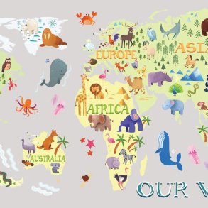 Roommates Decor - Wallstickers - Brnenes Verdenskort