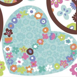 Roommates Decor - Wallstickers - Gigant Hjerte - Blomster Og Fredste