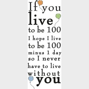 Roommates Decor - Wallstickers - Peter Plys, Live To Be 100, Citat