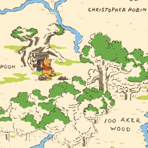 Roommates Decor - Wallstickers - Peter Plys Og 100 Meter Skoven Kort