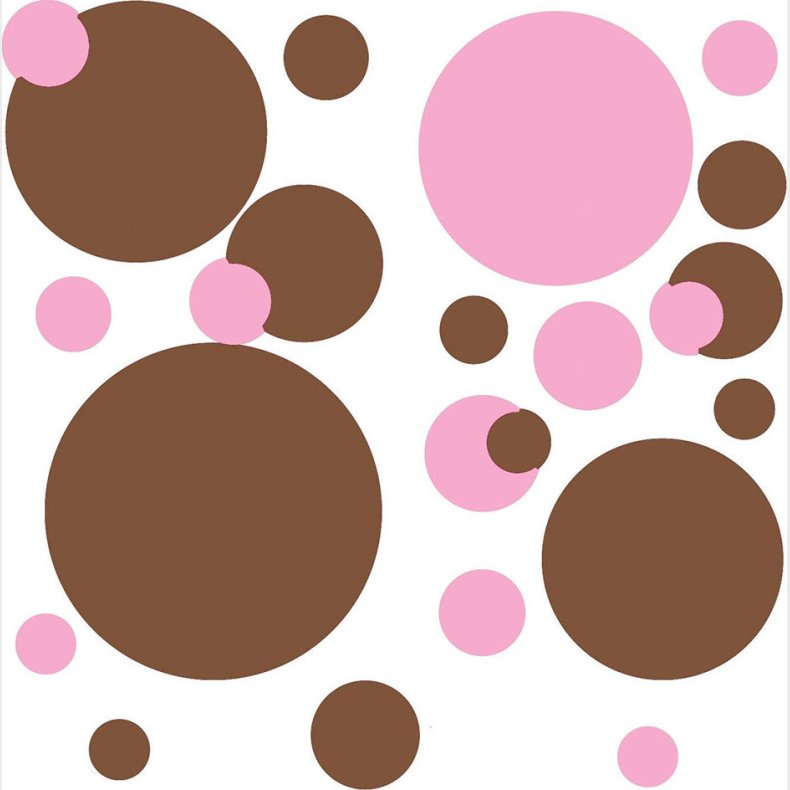 Roommates Decor - Wallstickers - Prikker - Pink Og Brun