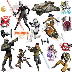 Roommates Decor - Wallstickers - Star Wars Rebellerne - Glder I Nat