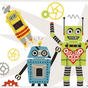 Roommates Decor - Wallstickers - Vinkende Robotter