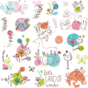 Roommates Decor - Wallstickers - Zutano Dyr Og Blomster