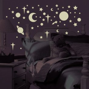 Roommates - Glow In The Dark Stars & Planets  - Wallstickers (rmk1141scs)