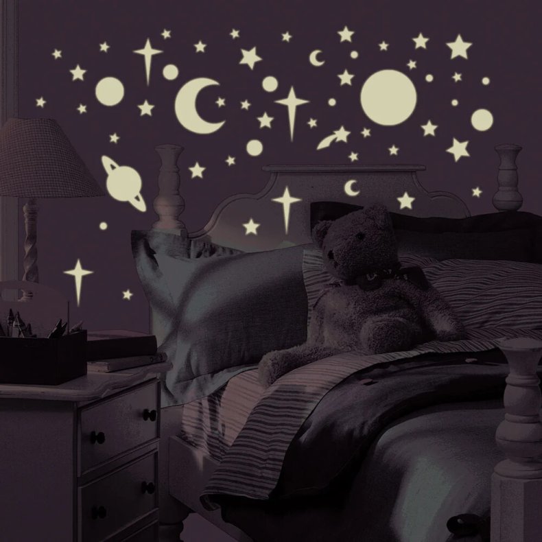 Roommates - Glow In The Dark Stars & Planets  - Wallstickers (rmk1141scs)