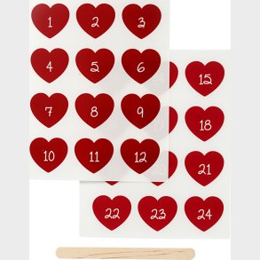 Rub On Stickers - Kalendertal - H 32 Mm - B 28 Mm - 12,2x15,3 Cm - R�d