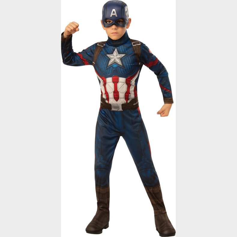 Captain America Kostume Til B�rn - Marvel Avengers - 9-10 �r