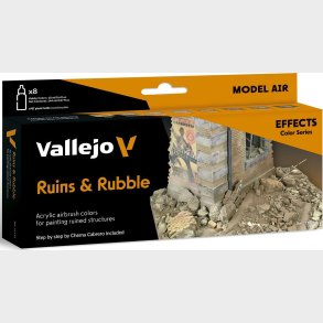 Vallejo - Effects Maling S�t - Ruins & Rubble - 8x17 Ml