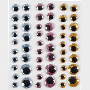 Rullejne -  8+10+12+15 Mm - Lysebl - Guld - Lys Rd - 54 Stk./ 1 Ark