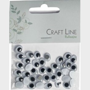 Rullejne Oval Plim. 10mm 40stk. Sort/hvid - Craft Line