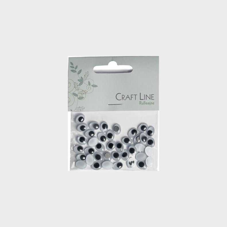 Rullejne Oval Plim. 10mm 40stk. Sort/hvid - Craft Line