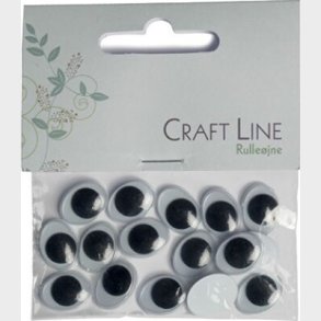 Rullejne Oval Plim. 15mm 20stk. Sort/hvid - Craft Line