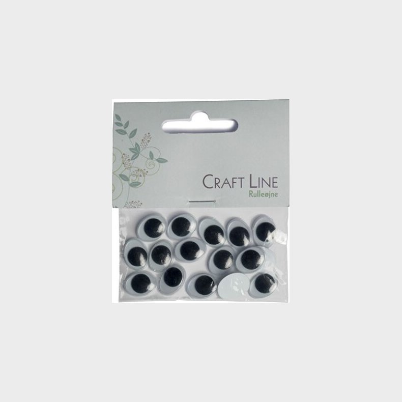 Rullejne Oval Plim. 15mm 20stk. Sort/hvid - Craft Line