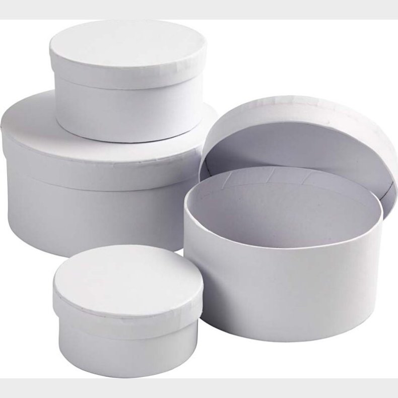 Runde sker  - H 4+5+6+7 Cm -  8+10+12+14 Cm - Hvid - 4 Stk.