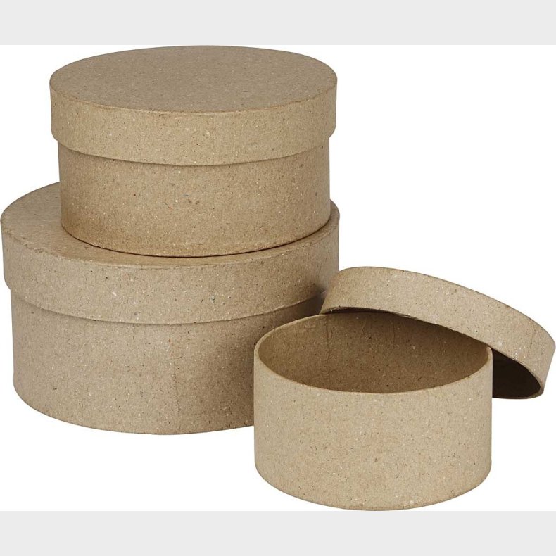 Runde sker - H 5+6,5+7,5 Cm -  10+13+16 Cm - 3 Stk.