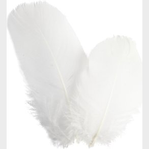 Rundfjer - Gs - L 5-8 Cm - Hvid - 3 G