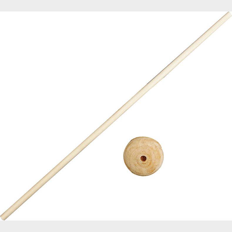 Rundstok Med Fod - H 30 Cm -  4 Cm - Hulstr. 6 Mm - 10 St