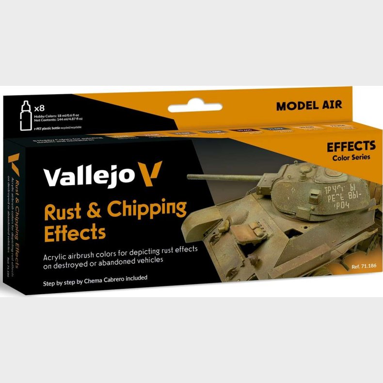 Vallejo - Model Color Maling S�t - Rust & Chipping - 8x17 Ml
