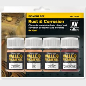 Vallejo - Maling S�t - Pigments - Rust & Corrosion - 4x35 Ml