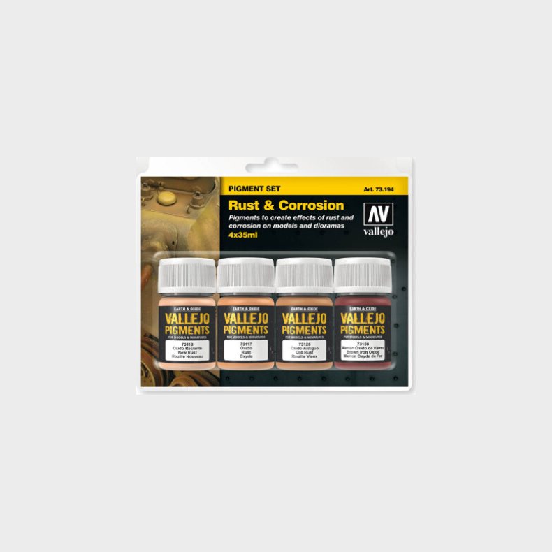 Vallejo - Maling S�t - Pigments - Rust & Corrosion - 4x35 Ml