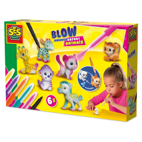 SES Creative | Pustetusser - Dekorr safaridyr, 6 stk