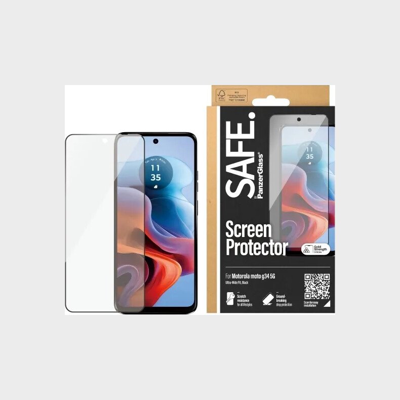 Safe By Panzerglass - Screen Protector - Motorola Moto G34 5g - Ultra-wide Fit
