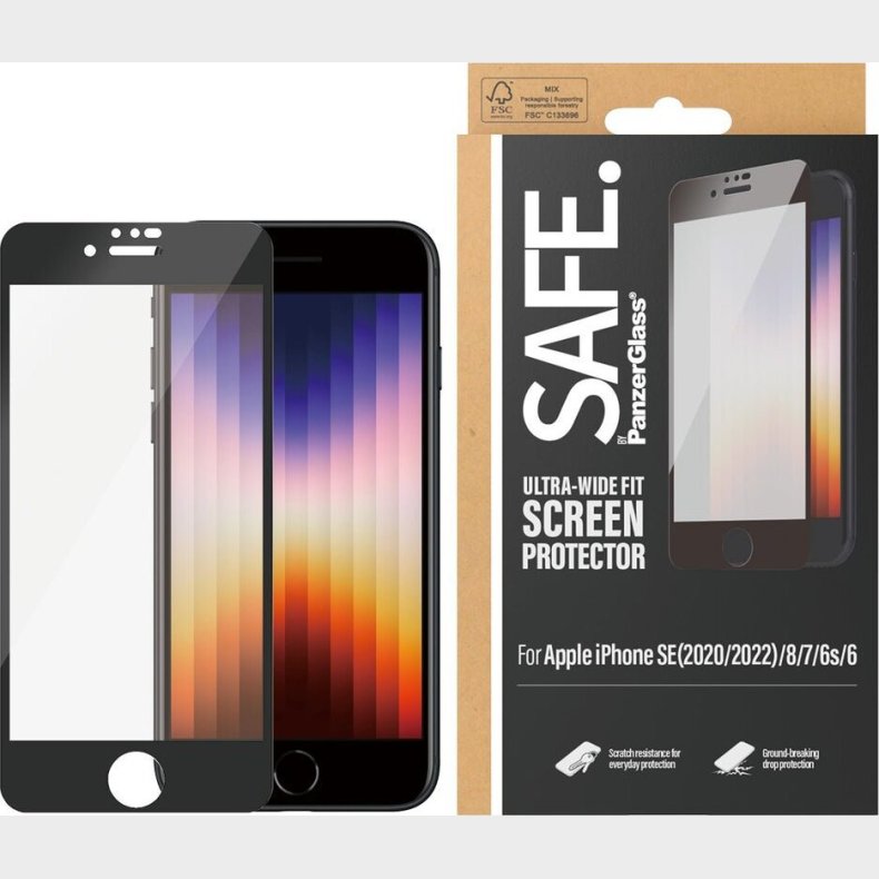 Safe By Panzerglass - Sk�rmbeskyttelse - Apple Iphone 8, 7, 6, 6s - Edge-to-edge