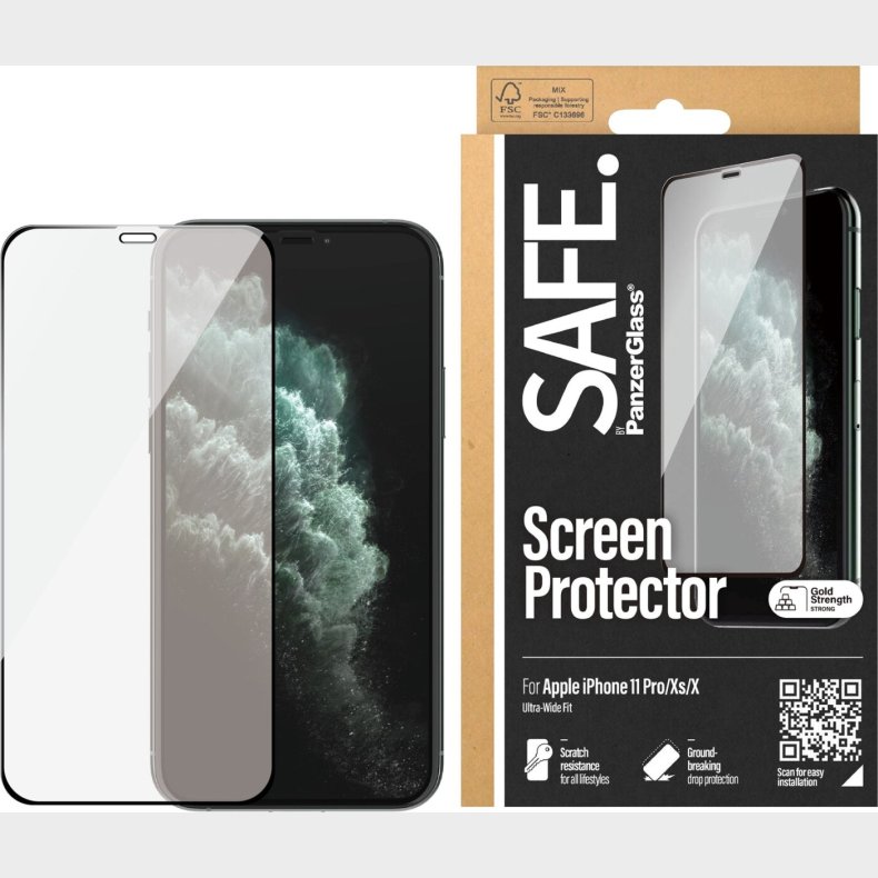 Safe By Panzerglass - Skrmbeskyttelse - Apple Iphone X, Xs - 11 Pro - Kant-til-kant