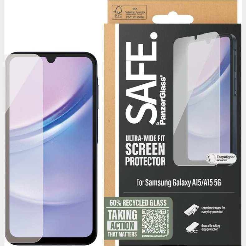 Safe By Panzerglass - Skrmbeskyttelse - Samsung Galaxy A15/a15 5g - Ultra-wide Fit
