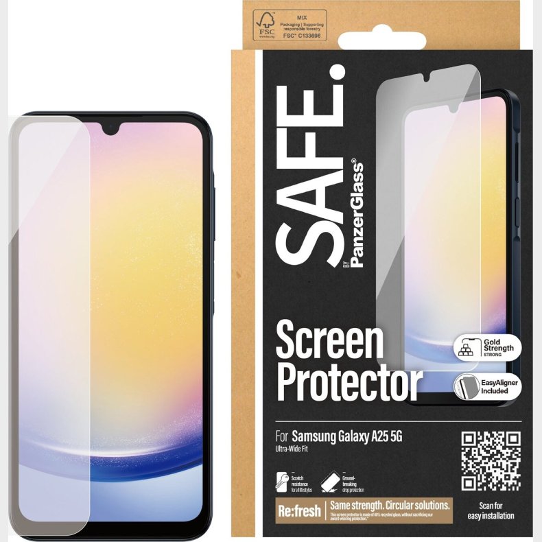 Safe By Panzerglass - Skrmbeskyttelse - Samsung Galaxy A25 5g - Ultra-wide Fit