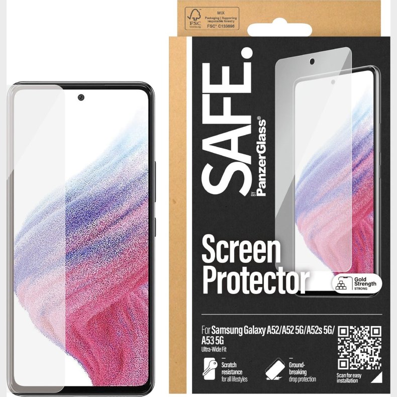 Safe By Panzerglass - Sk�rmbeskyttelse - Samsung Galaxy A52/a52 5g/a52s 5g/a53 5g - Ultra-wide Fit