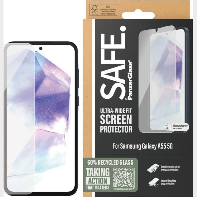 Safe By Panzerglass - Skrmbeskyttelse - Samsung Galaxy A55 5g - Ultra-wide Fit