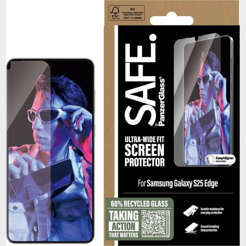 Panzerglass - Skrmbeskyttelse - Ultra-wide Fit - Samsung Galaxy S25 Edge