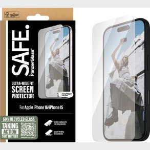 Safe - Panzerglass - Sk�rmbeskyttelse - Iphone 16 - Ultra Wide Fit