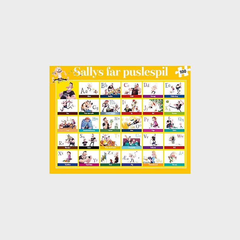 Sallys Far - Abc-puslespil, 100 Brikker