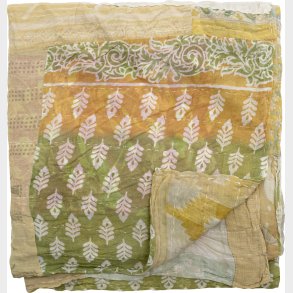 Bloomingville - Sari Quilt Tppe - Gul - Genanvendt Bomuld - 150x130 Cm