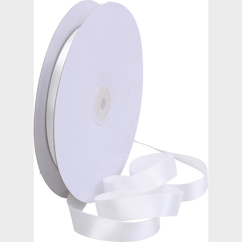 Satinbnd - B 15 Mm - Hvid - 50m