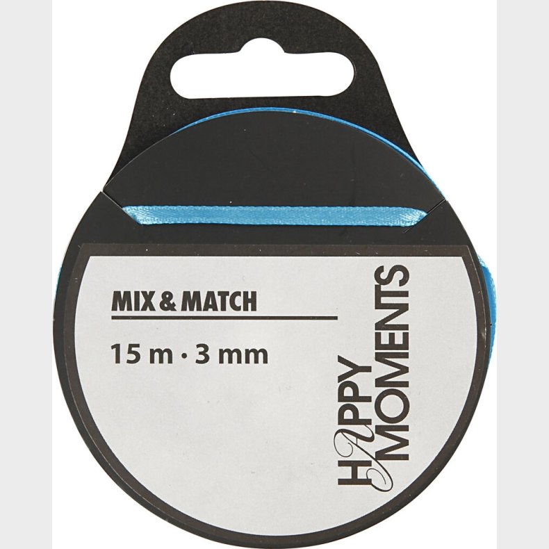 Satinbnd - B 3 Mm - Lysebl - 15 M
