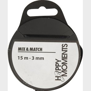 Satinbnd - B 3 Mm - Sort - 15 M