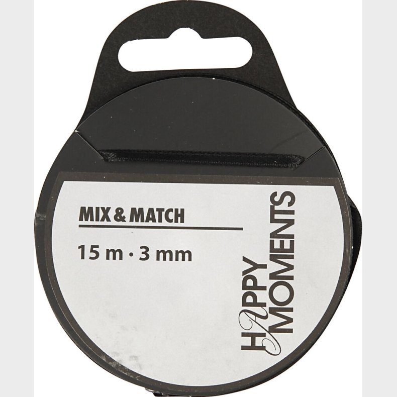 Satinbnd - B 3 Mm - Sort - 15 M