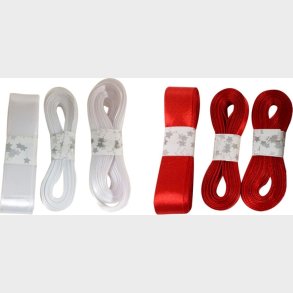 Satinbnd Mix - Rd Og Hvid - 3 Assorterede - Scanseason