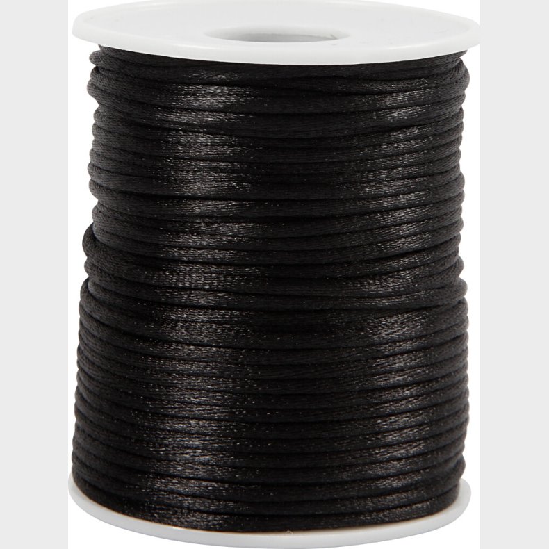 Satinsnor - Tykkelse 2 Mm - Sort - 50 M