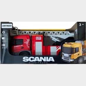 Scania Brandbil M/stige, Lys & Lyd, 31x10x16,3cm - Contruck