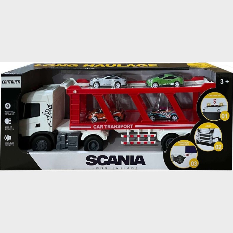 Scania Lastbil M/hnger+biler, Lys & Lyd 41x9,5x15 - Contruck