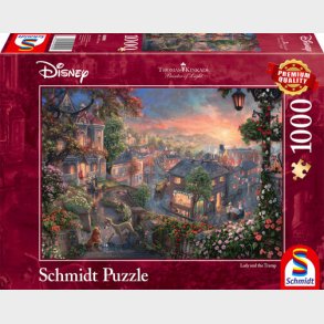 Disney Puslespil - Thomas Kinkade - Lady Og Vagabonden - 1000 Brikker - Schmidt