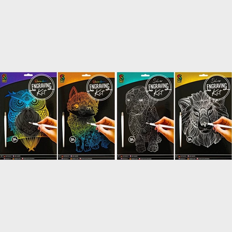 Skrabebillede Til Brn - A4 - Inkl. Pen - Assorteret