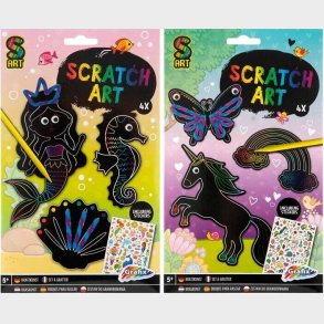 Skrabebilleder Til B�rn - Inkl. Klisterm�rker - 4 Stk - Assorteret