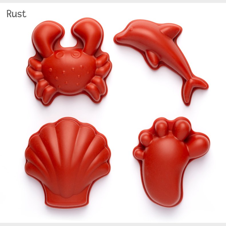 Scrunch | Sandforme i silikone - Nordiske farver, 4 stk. rust