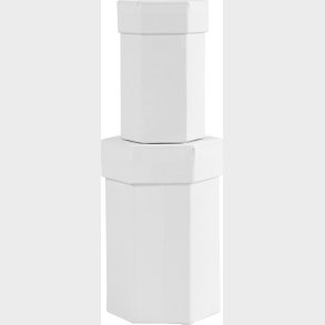 Sekskantede sker - H 7+9 Cm - Str. 4,5+6 Cm - Hvid - 2 Stk.